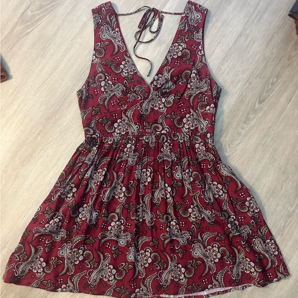 Robert Graham Burgundy and Paisley Mini Dress